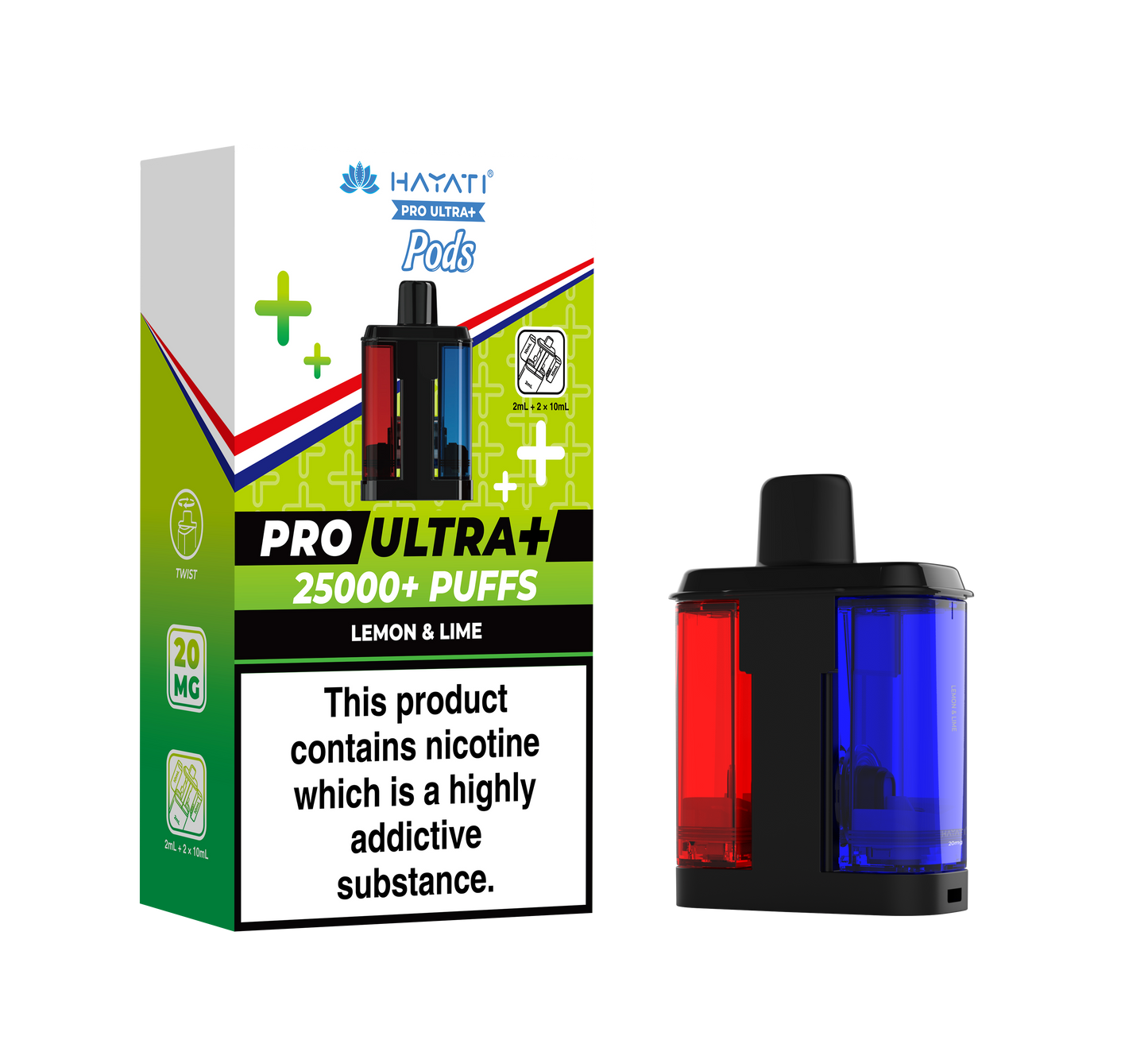 Hayati Pro Ultra Plus 25k Refill Pods Lemon and Lime | The Ace of Vapez Distro